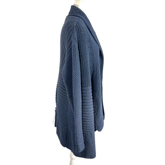 Lilith Open Front Knit Cardigan Medium/Large Blue Cotton Knit - Picture 4 of 12